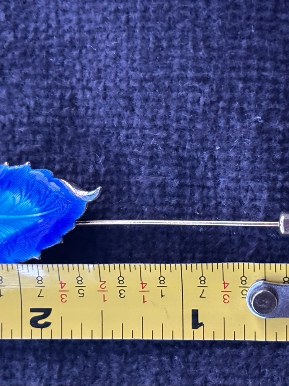 Blue Leaf Enamel stick pin  - Women’s Jewelry